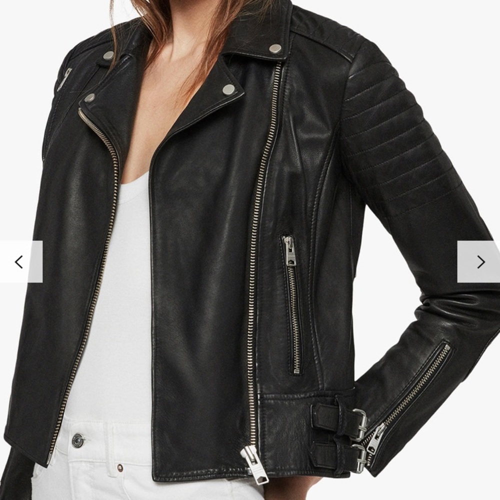 All Saints Paplin Leather Biker Jacket sold out